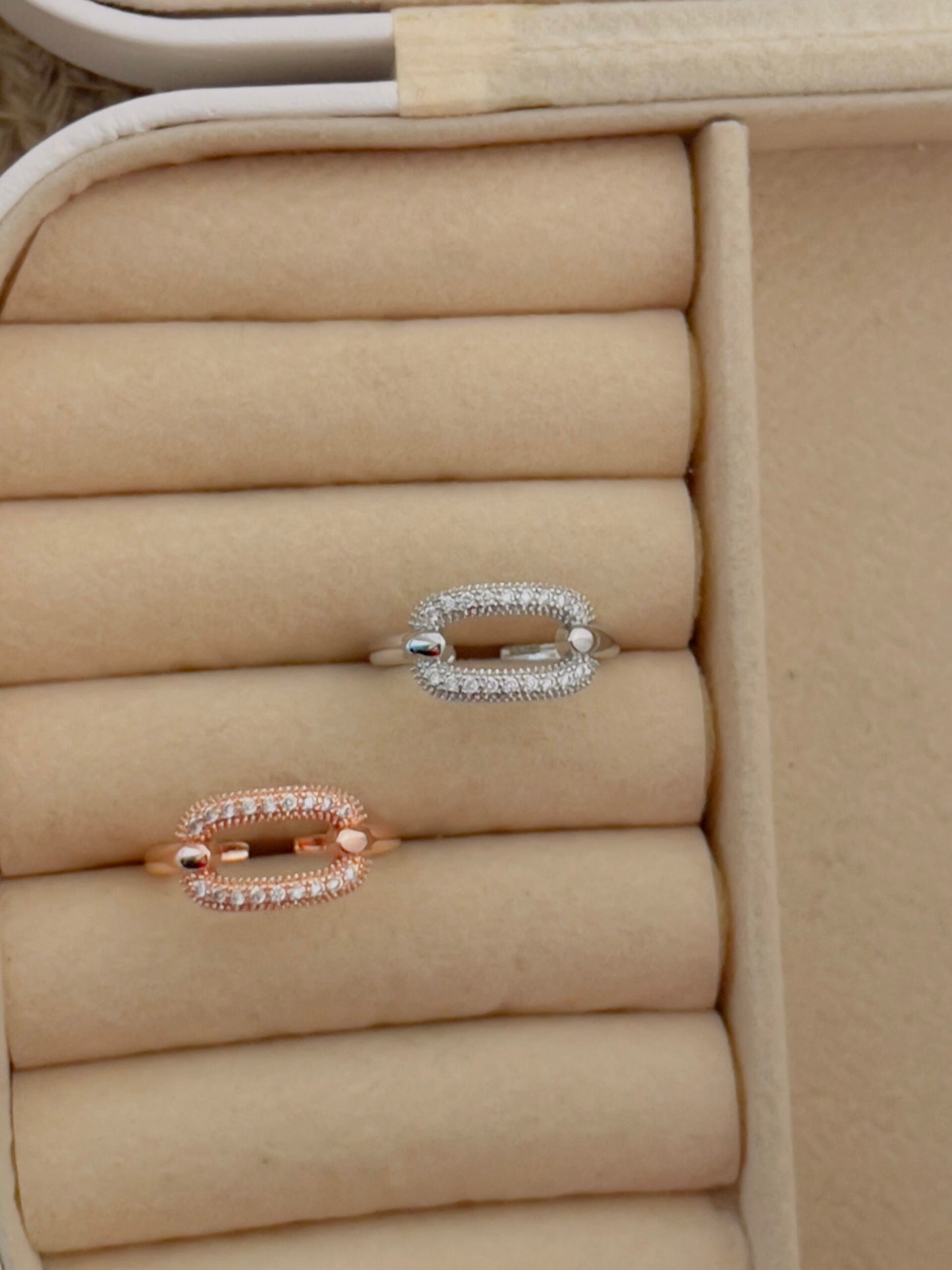 Square Studded Adjustable Ring 2