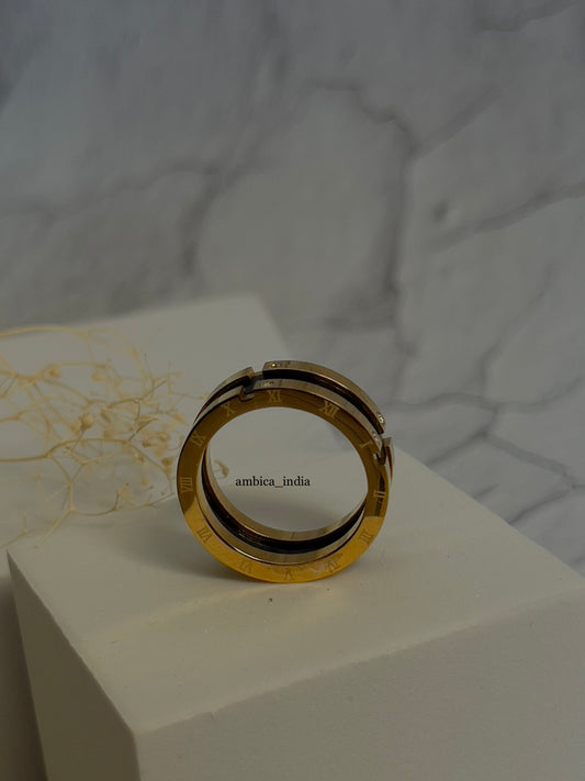 Gold plated roman band ring