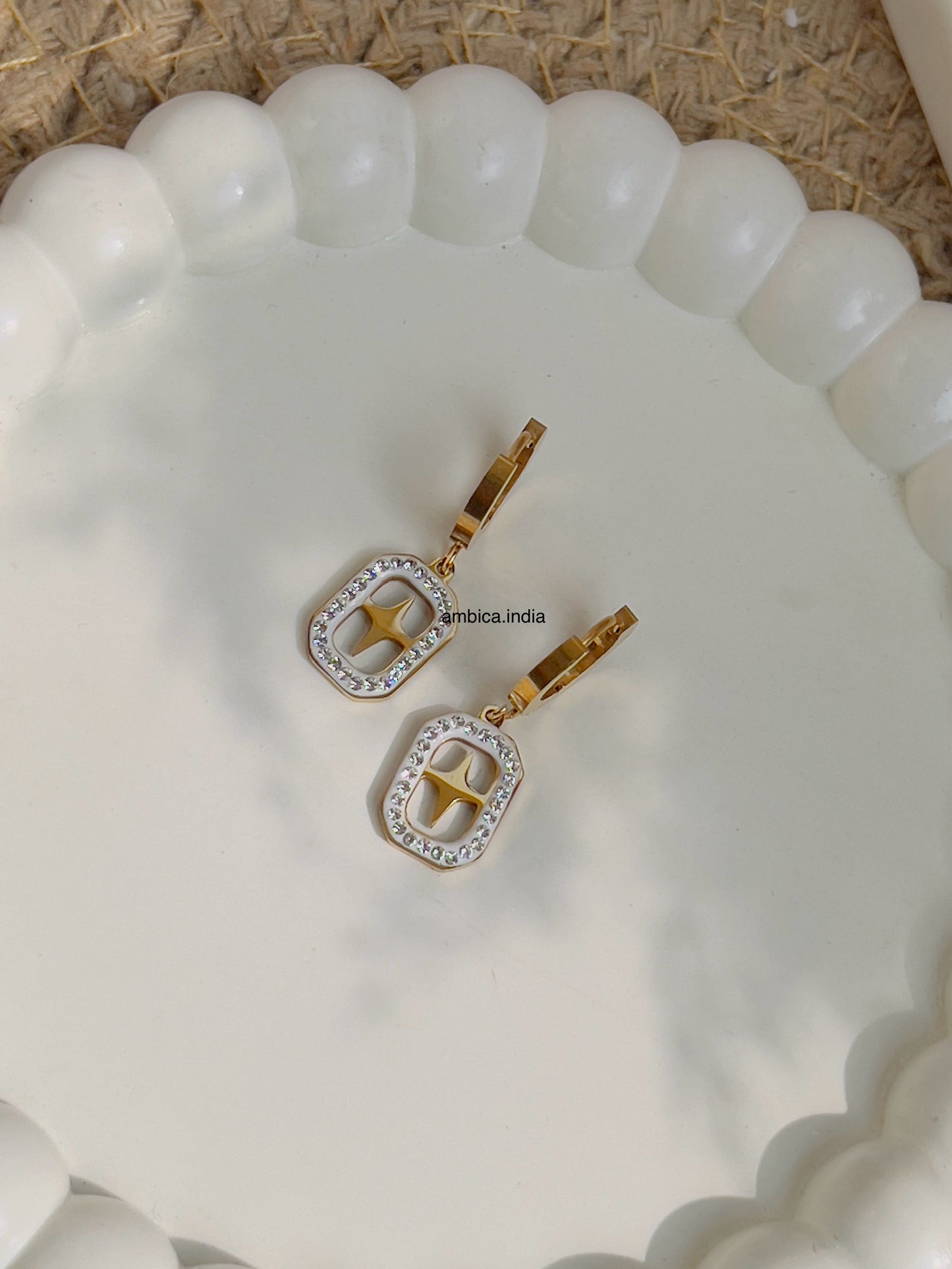Studded drop earrings