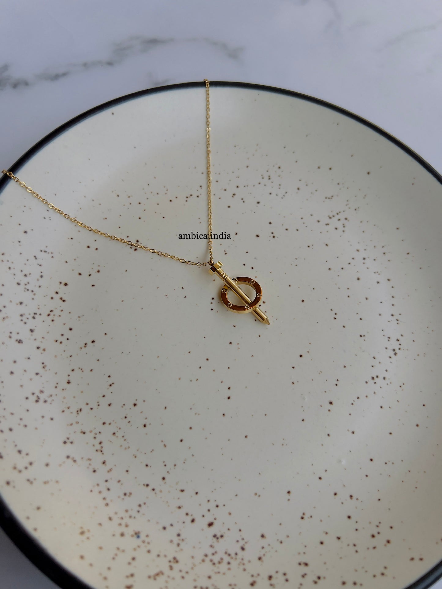 Love nail necklace