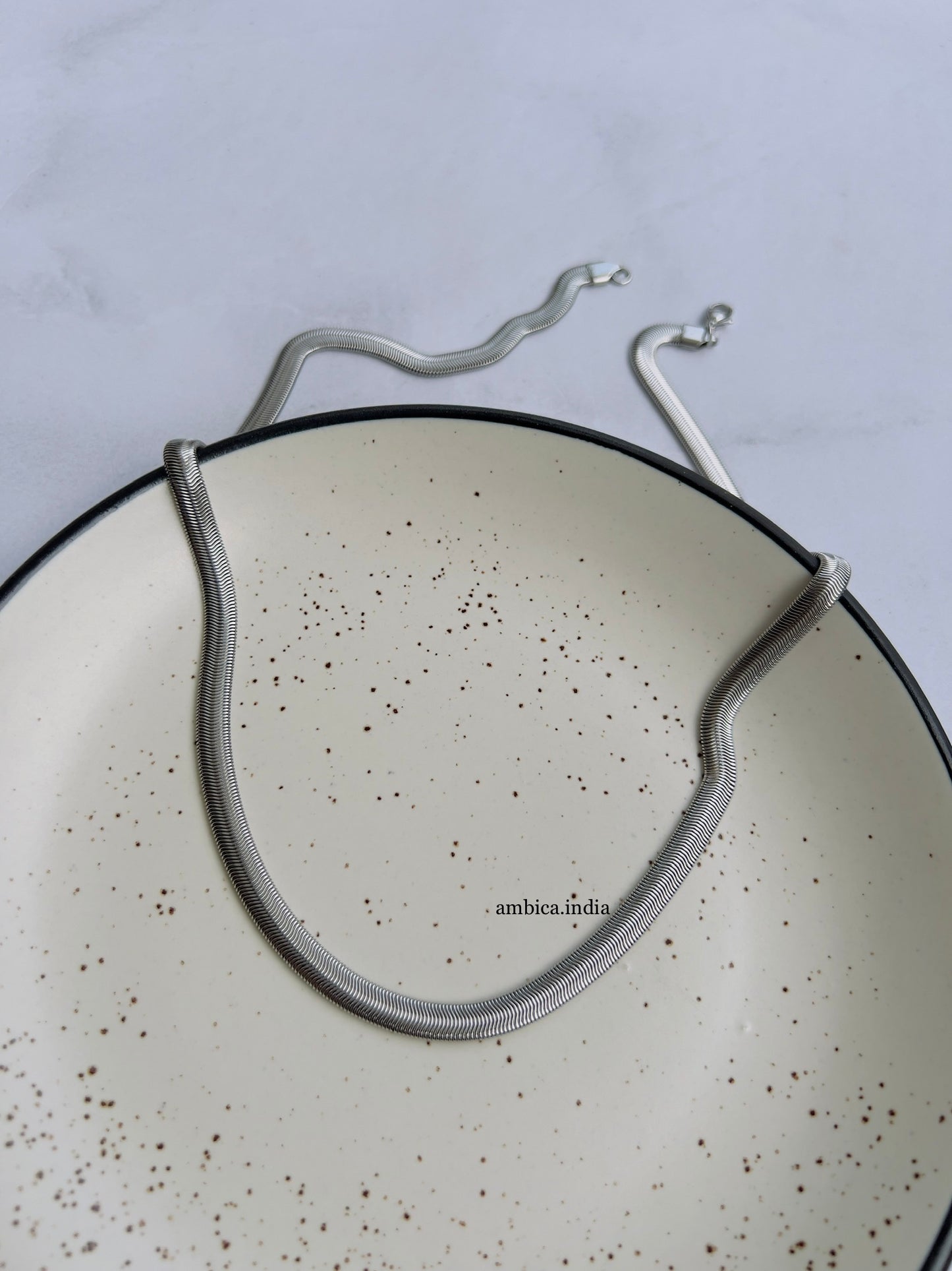 Thick silver long snake chain 1