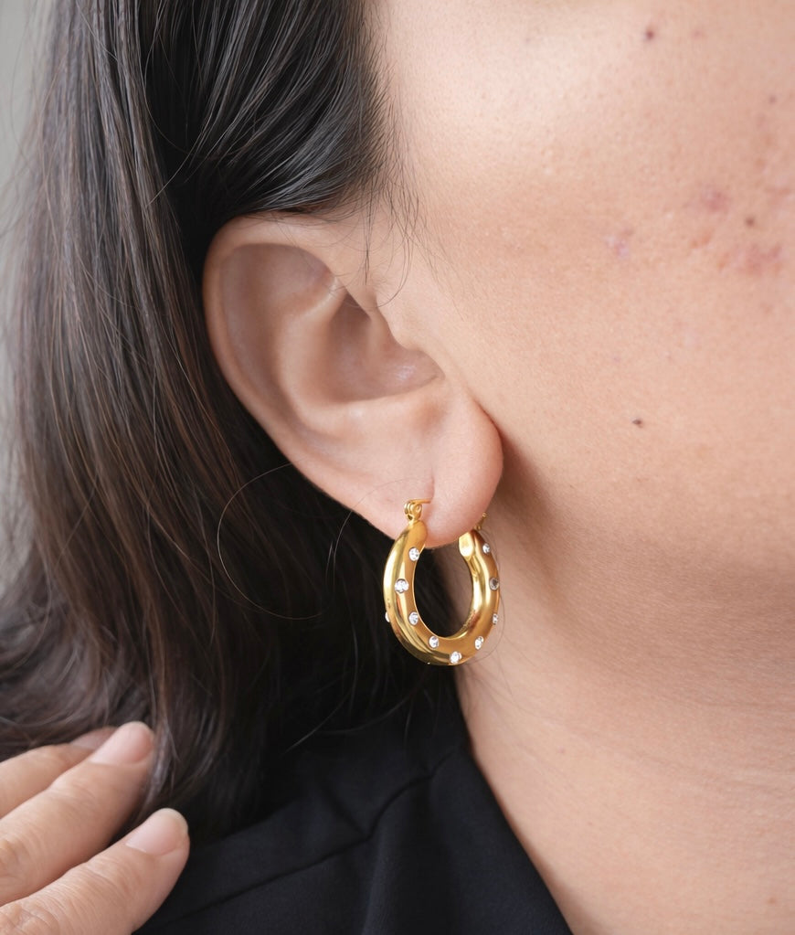 Luxe Dot Radiance Hoops