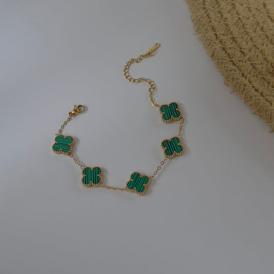 Clover green & black reversible bracelet