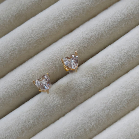 Tiny heart stud earrings