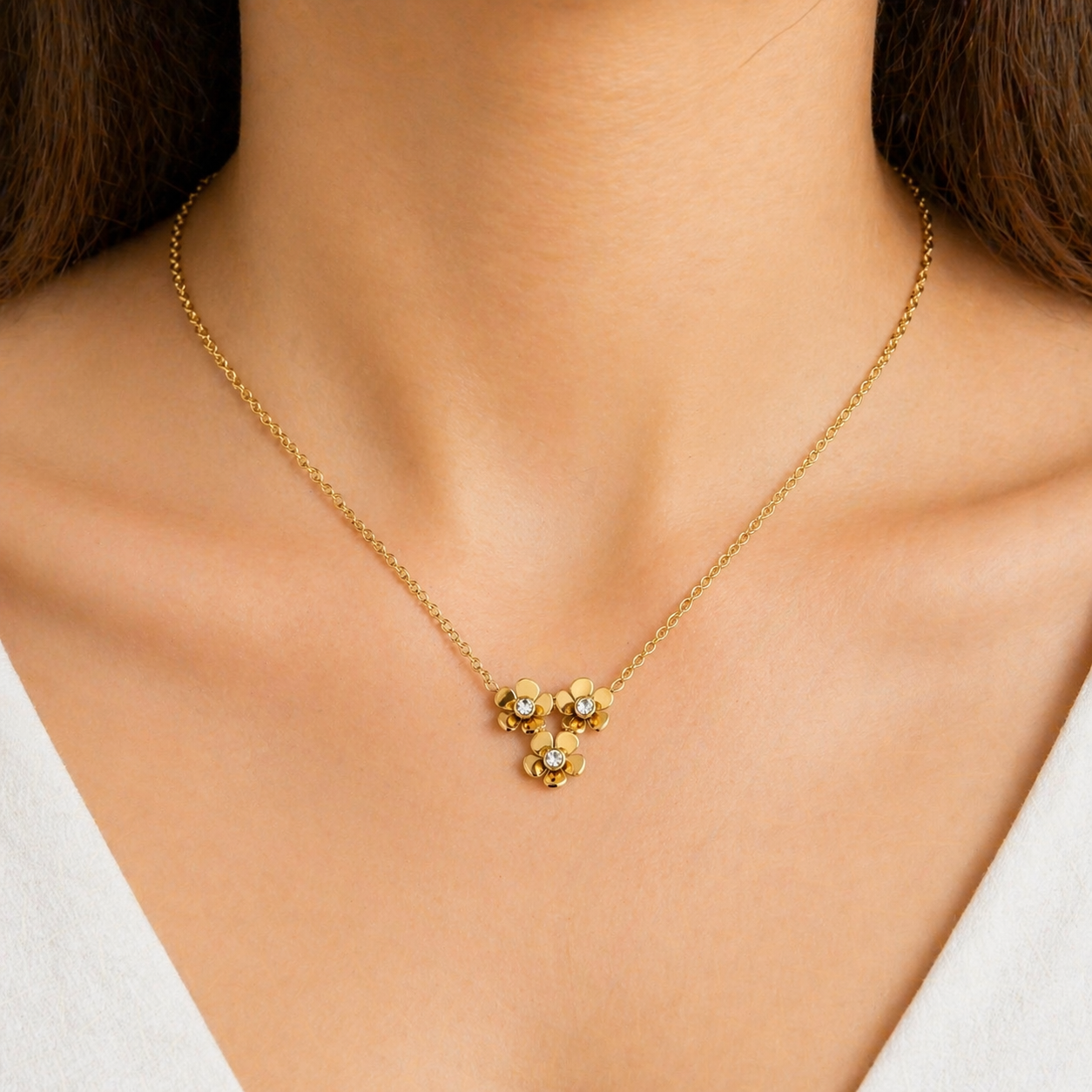 Triple Flower Necklace