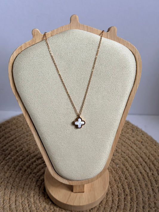 Clover reversible necklace rose gold plated
