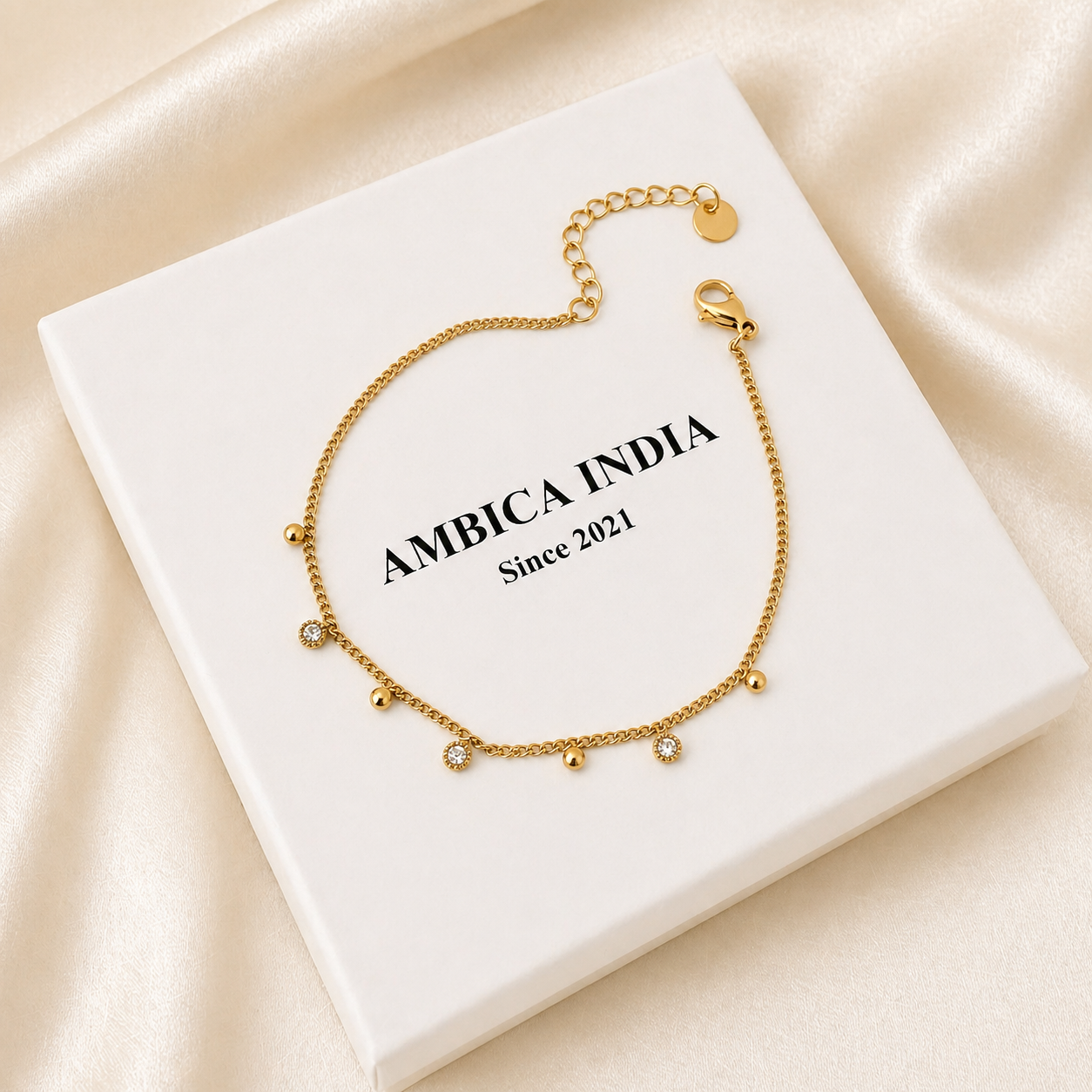 Tiny round crystal bracelet