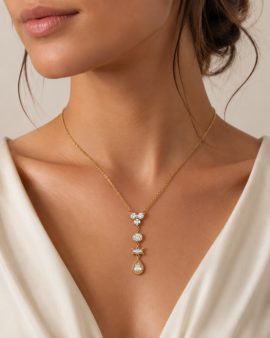 Trio Diamond Drop Necklace