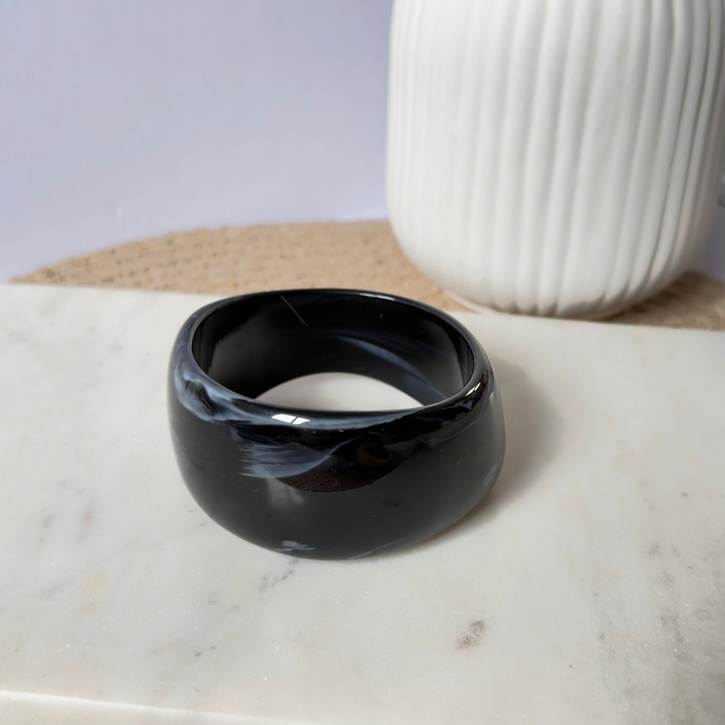 Black Marble Muse Bangles (2.4 size )