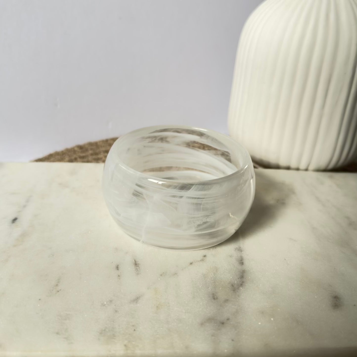 White luxe chunky bangle