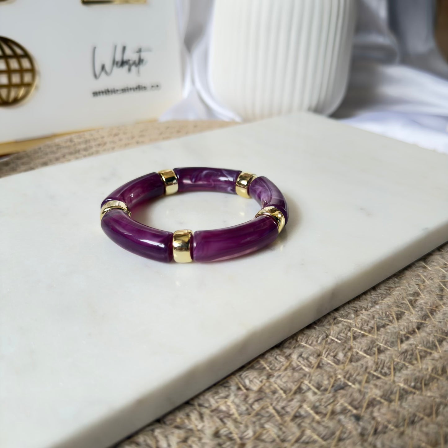 Brown marble charm stack