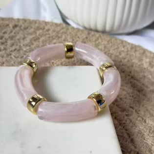 Pink Marble Charm Stack