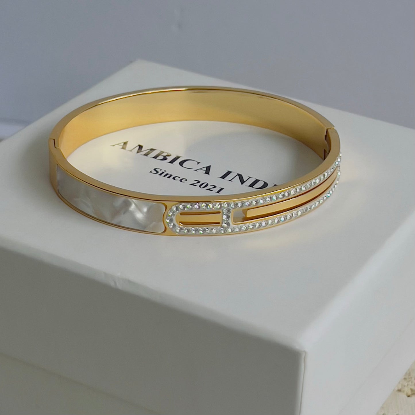Crystal Studded with mother pearl bracelet