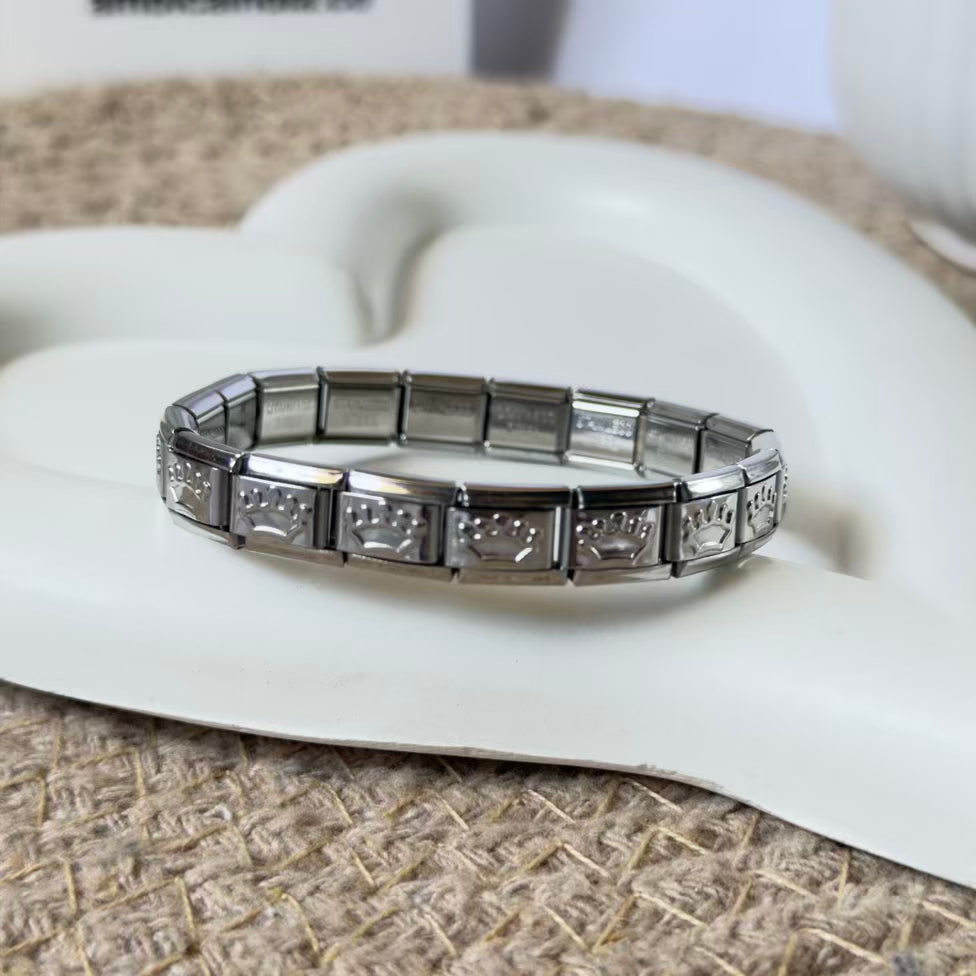Crown charm bracelet
