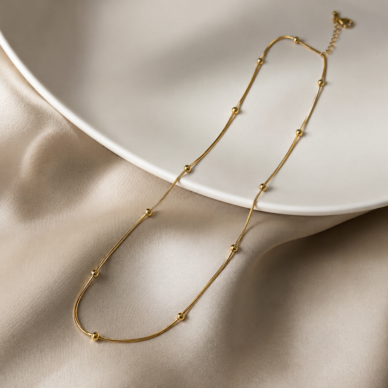 Minimalist Gold Dot Chain