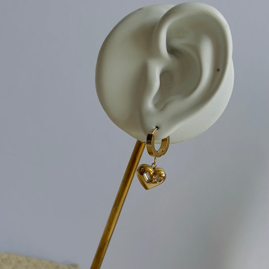 Heart drop earrings