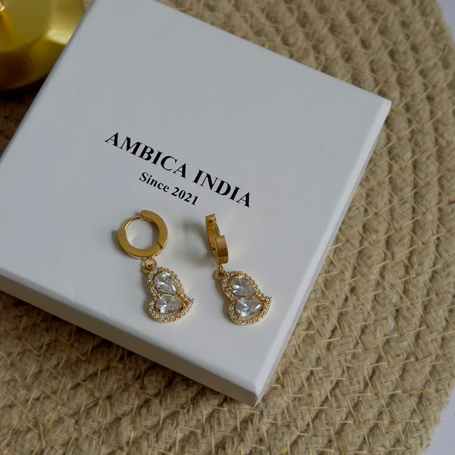 Heart crystal earrings