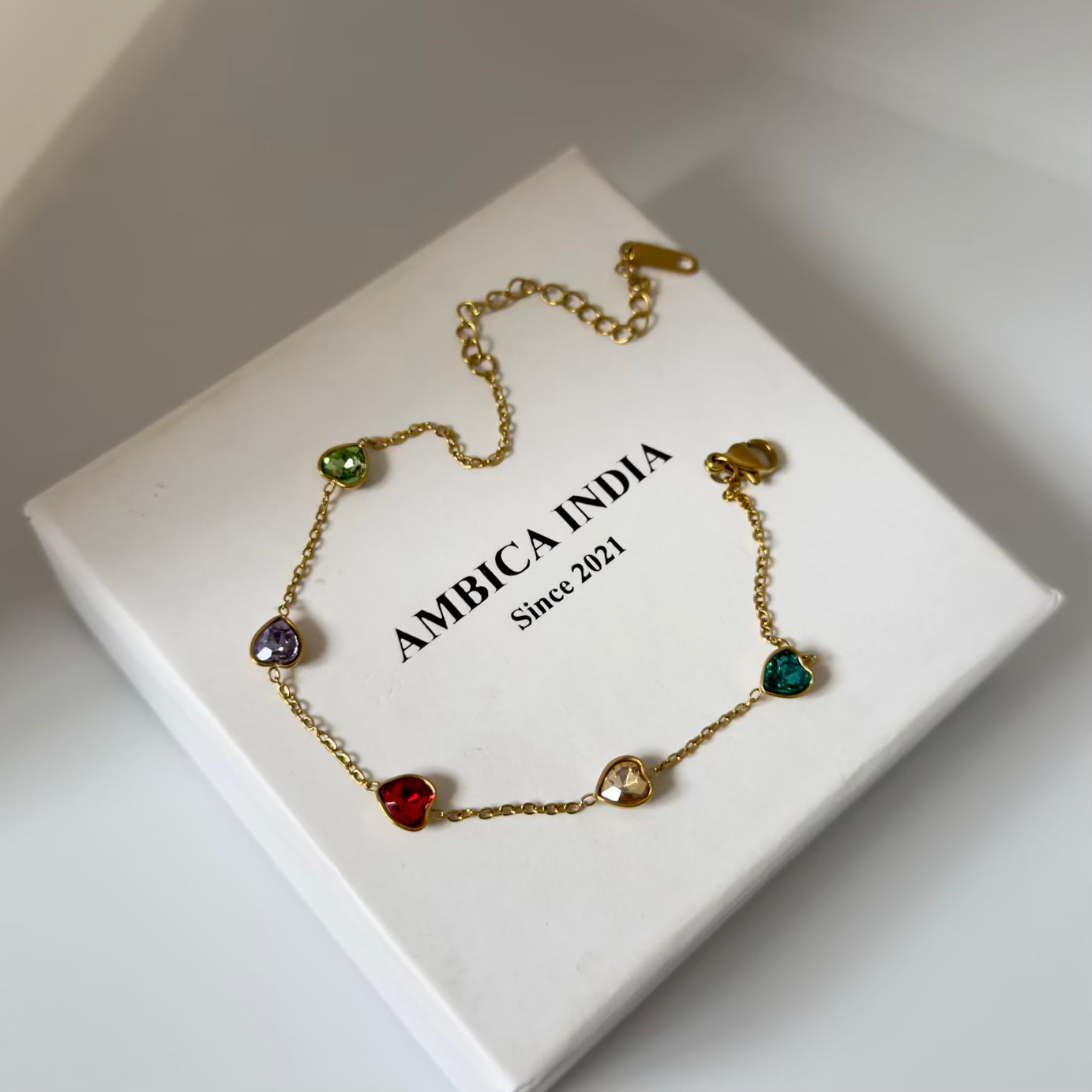 Heart multicolour crystal bracelet