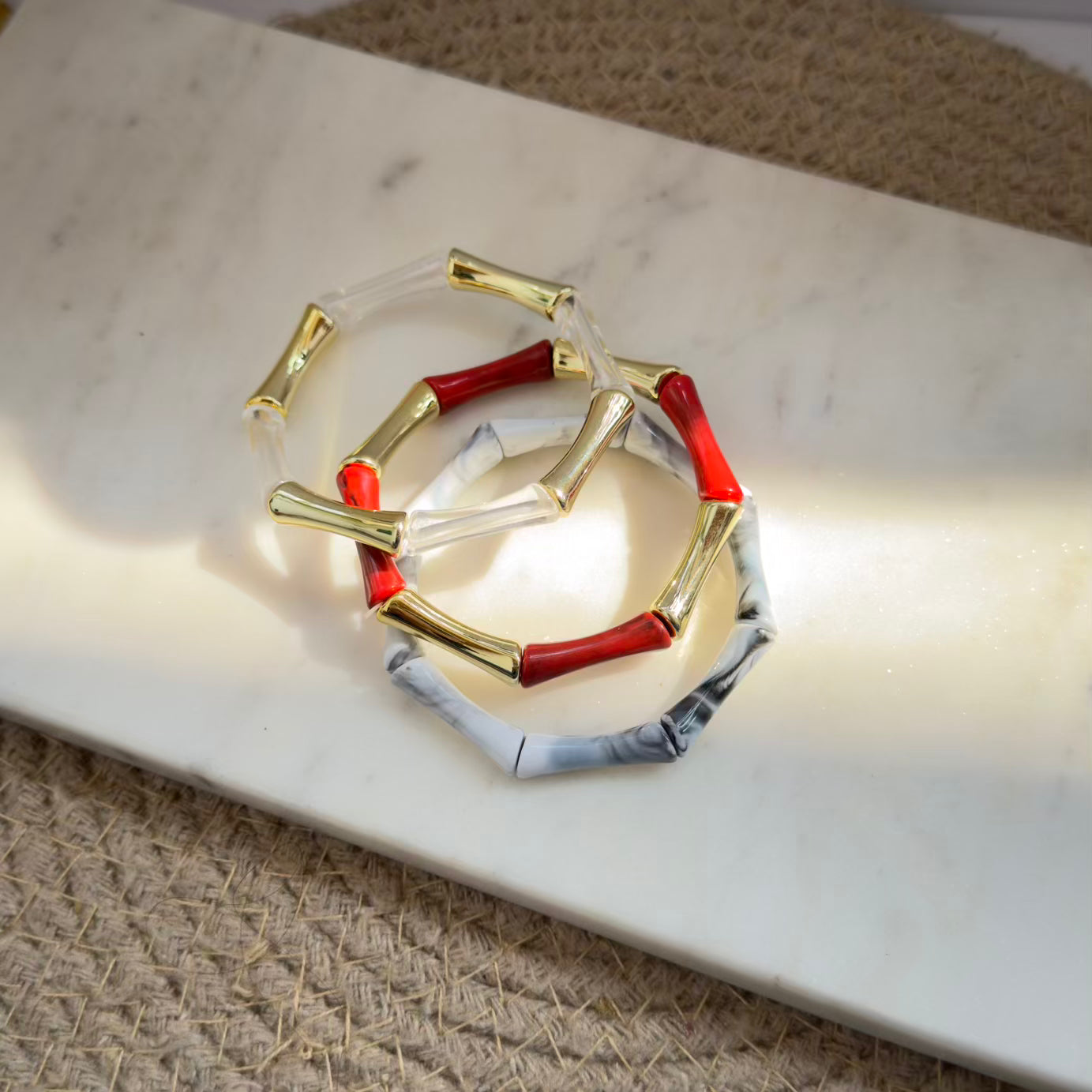 Acrylic stretchy bracelet combo