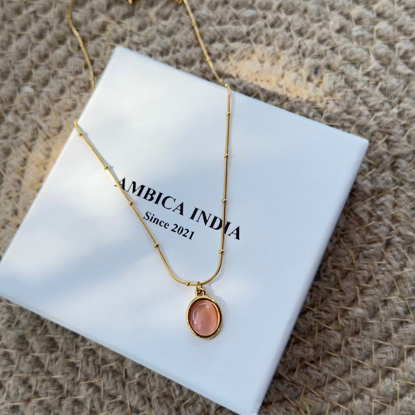 Pink aura necklace