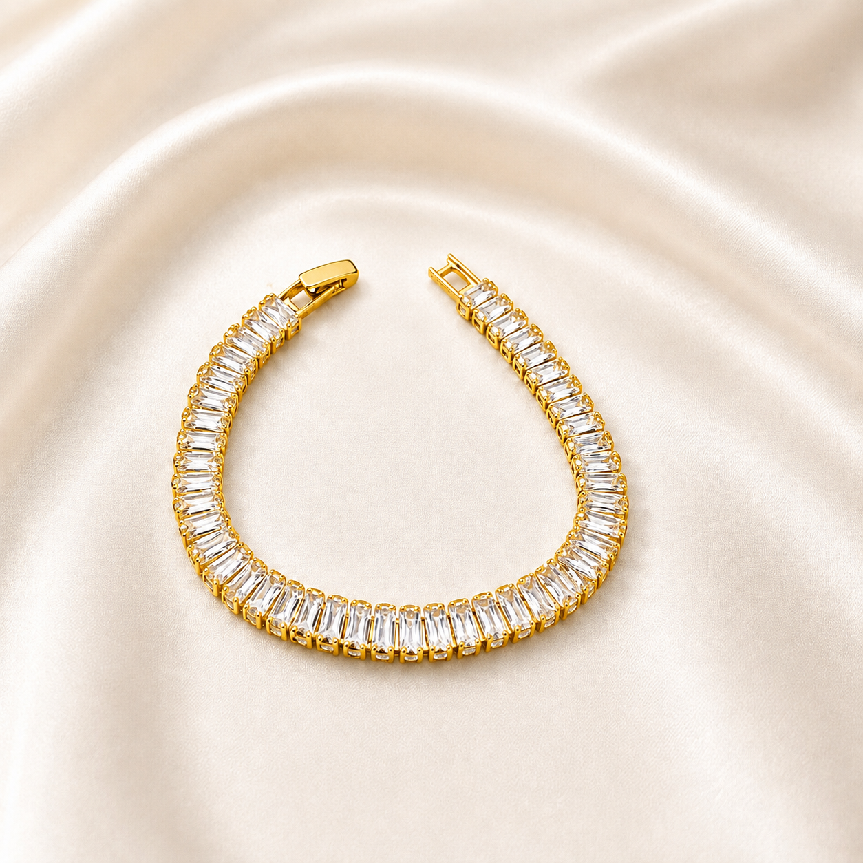 Crystal Gold Tennis Bracelet