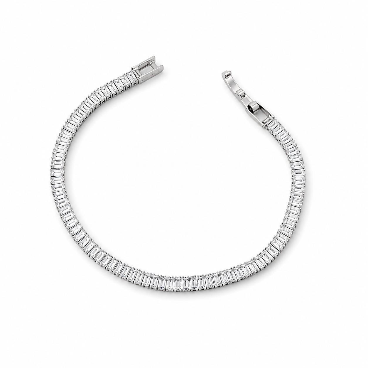 Luxe Baguette Silver Tennis