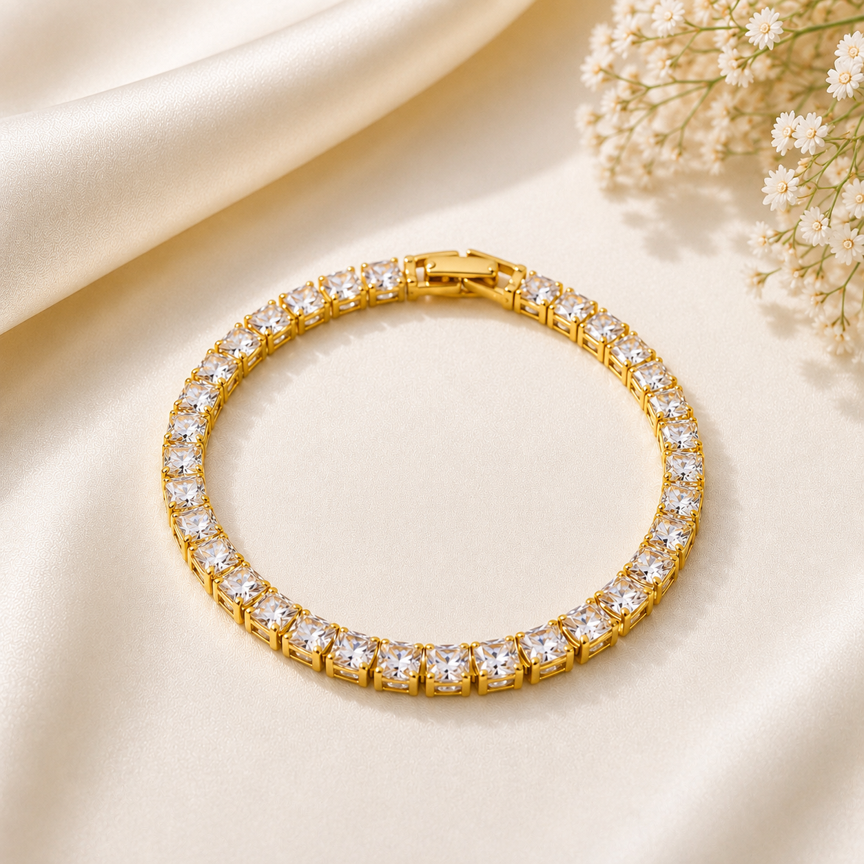 Luxe Line Gold Tennis Bracelet