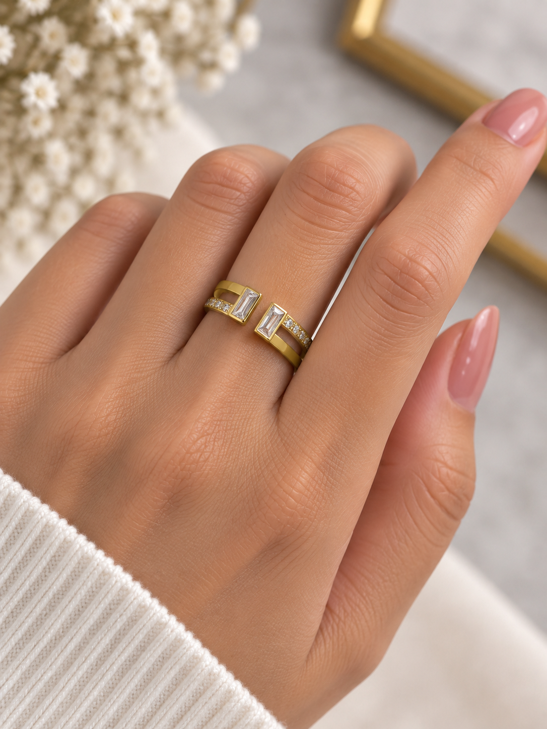 Celeste Baguette Ring
