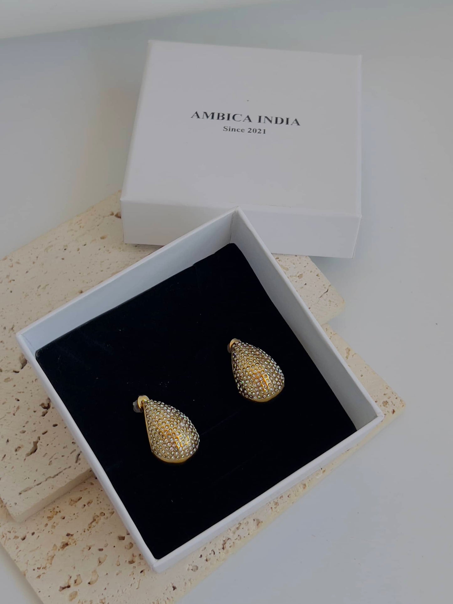 Studded drop earrings