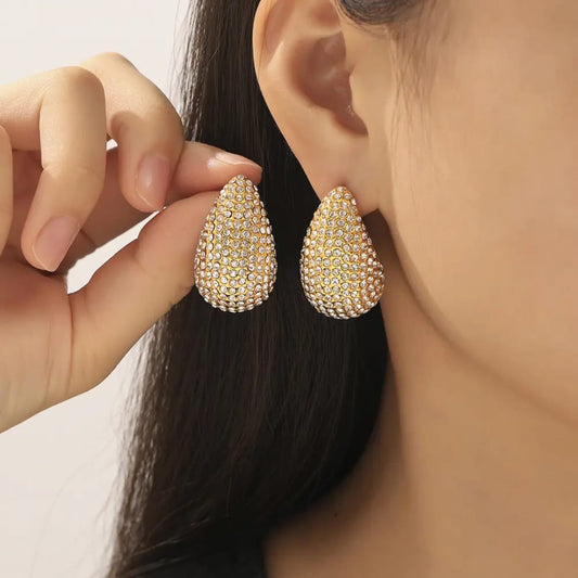 Studded drop earrings