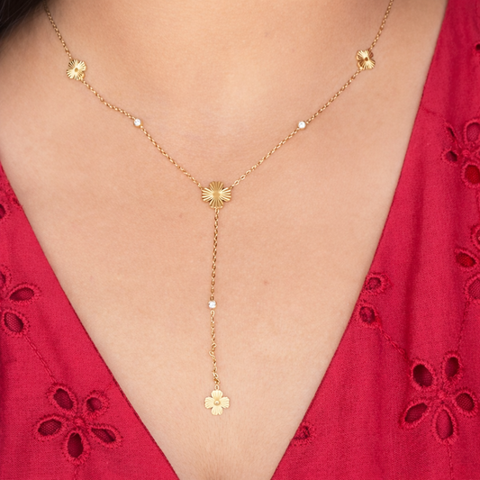 Flower drop necklace