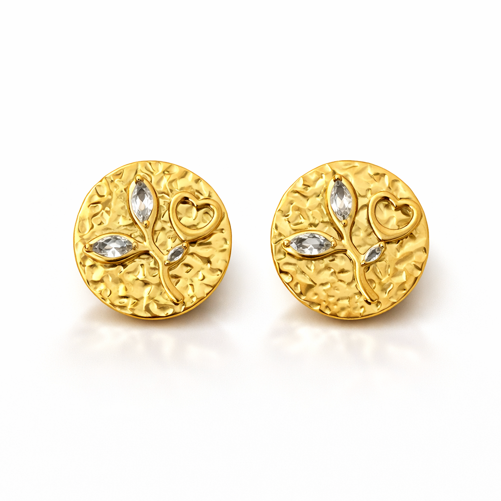 Celeste Heart Studs