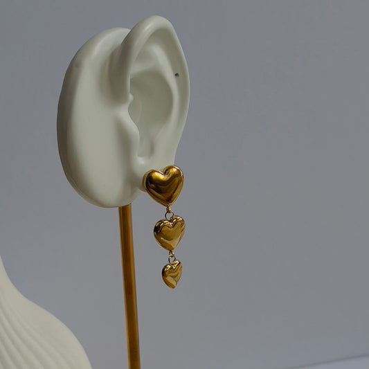 Heart danglers earrings