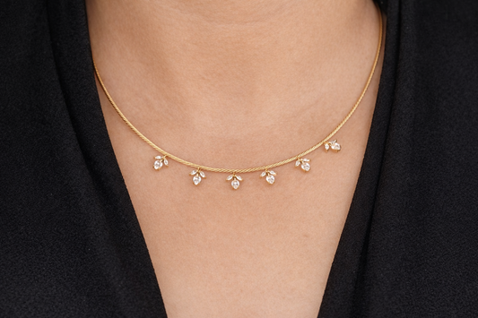 Elara Leaf Dangle Choker