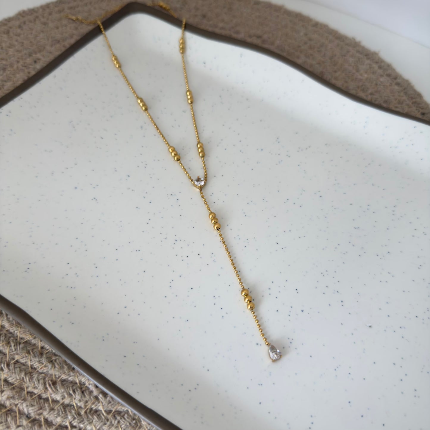 Crystal with ball necklace
