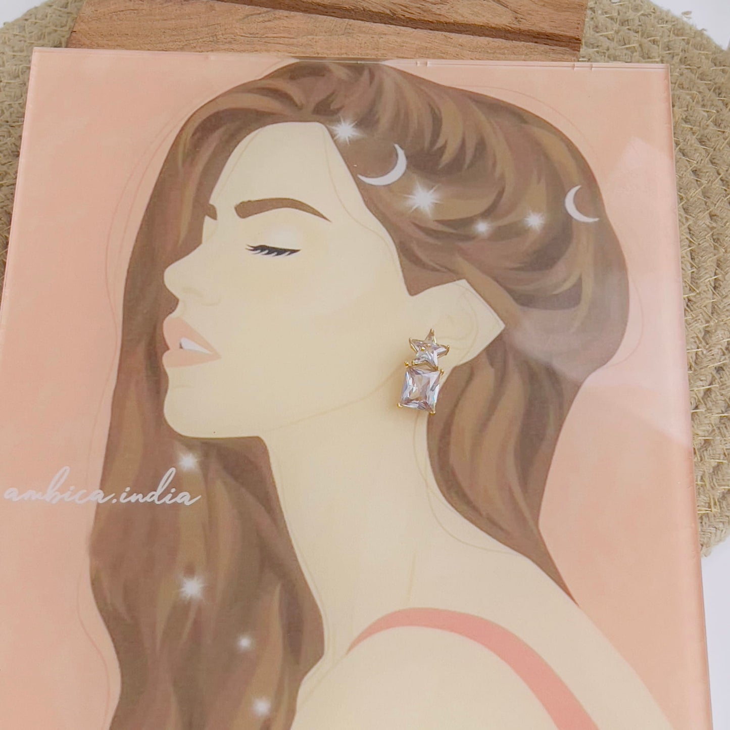 White crystal earrings