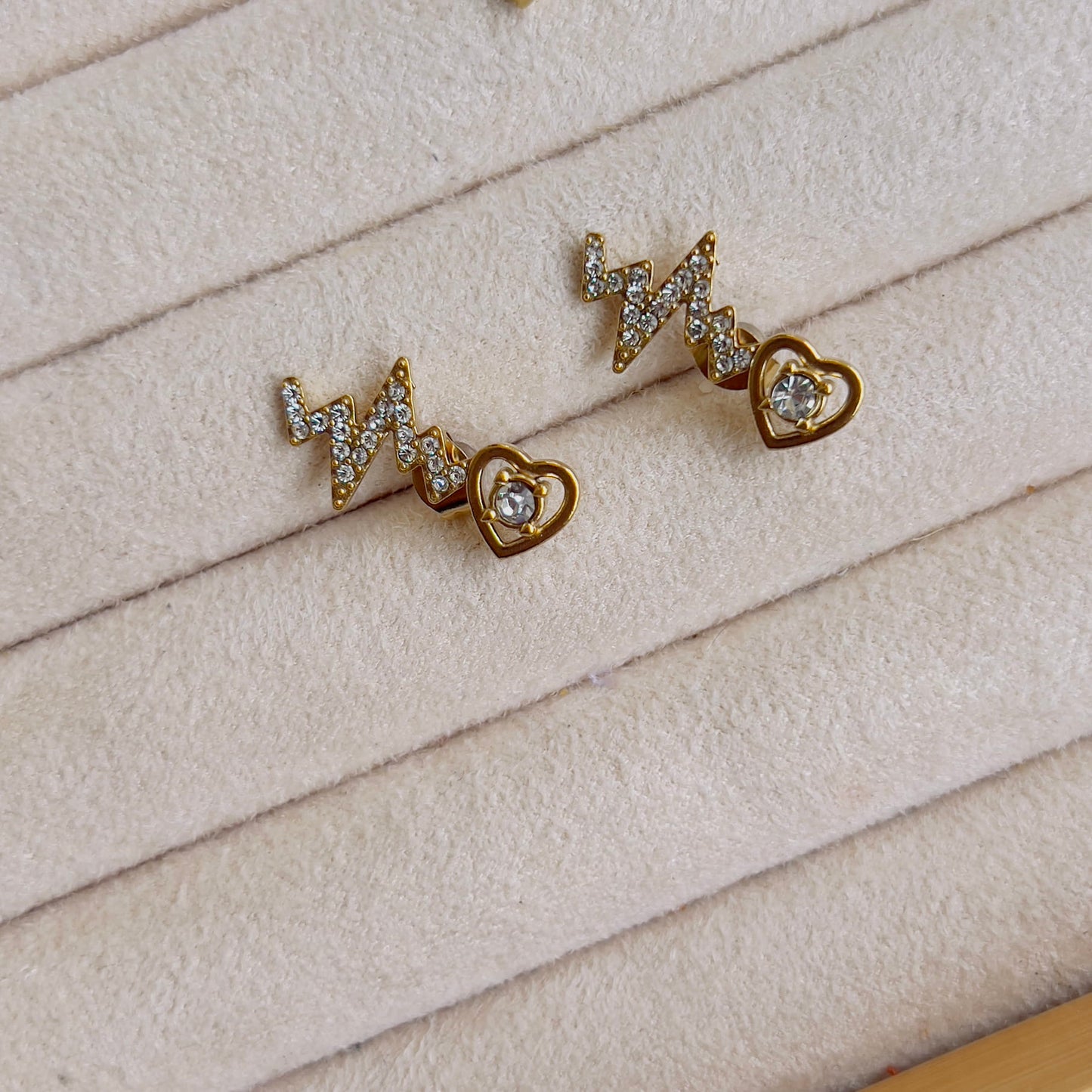 Studded heart earrings