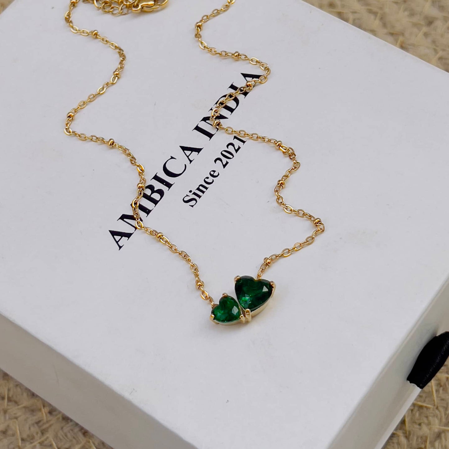 Emerald heart necklace