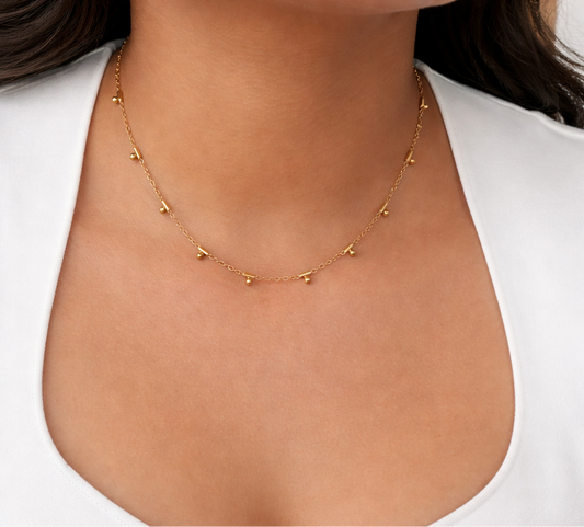 Tiny charm drops necklace