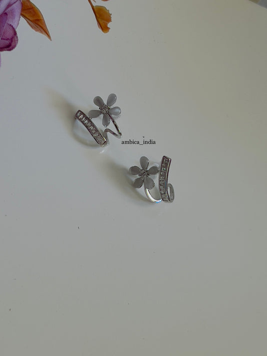 Flower earrings silver plated