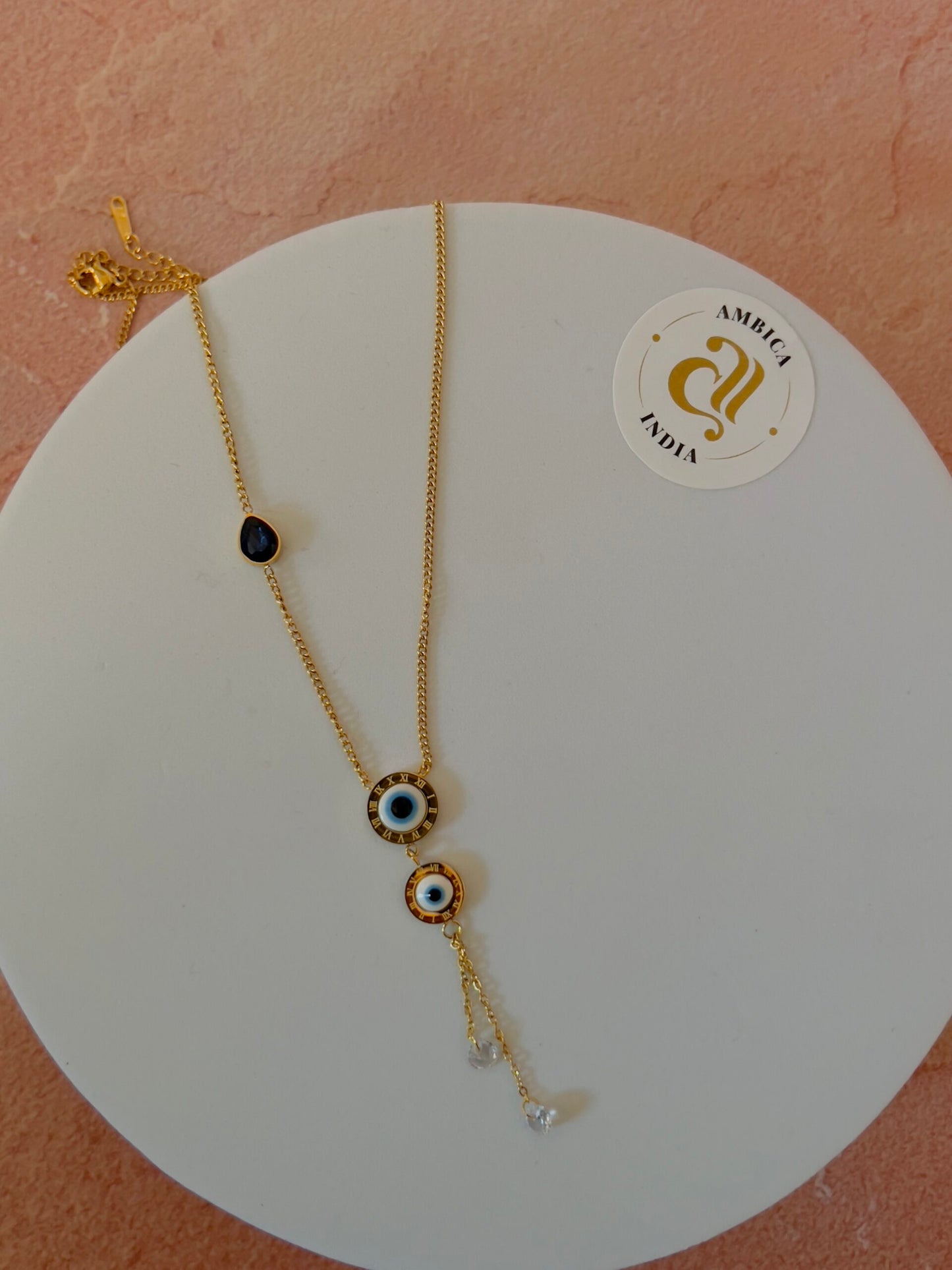 Roman evileye necklace gold plated