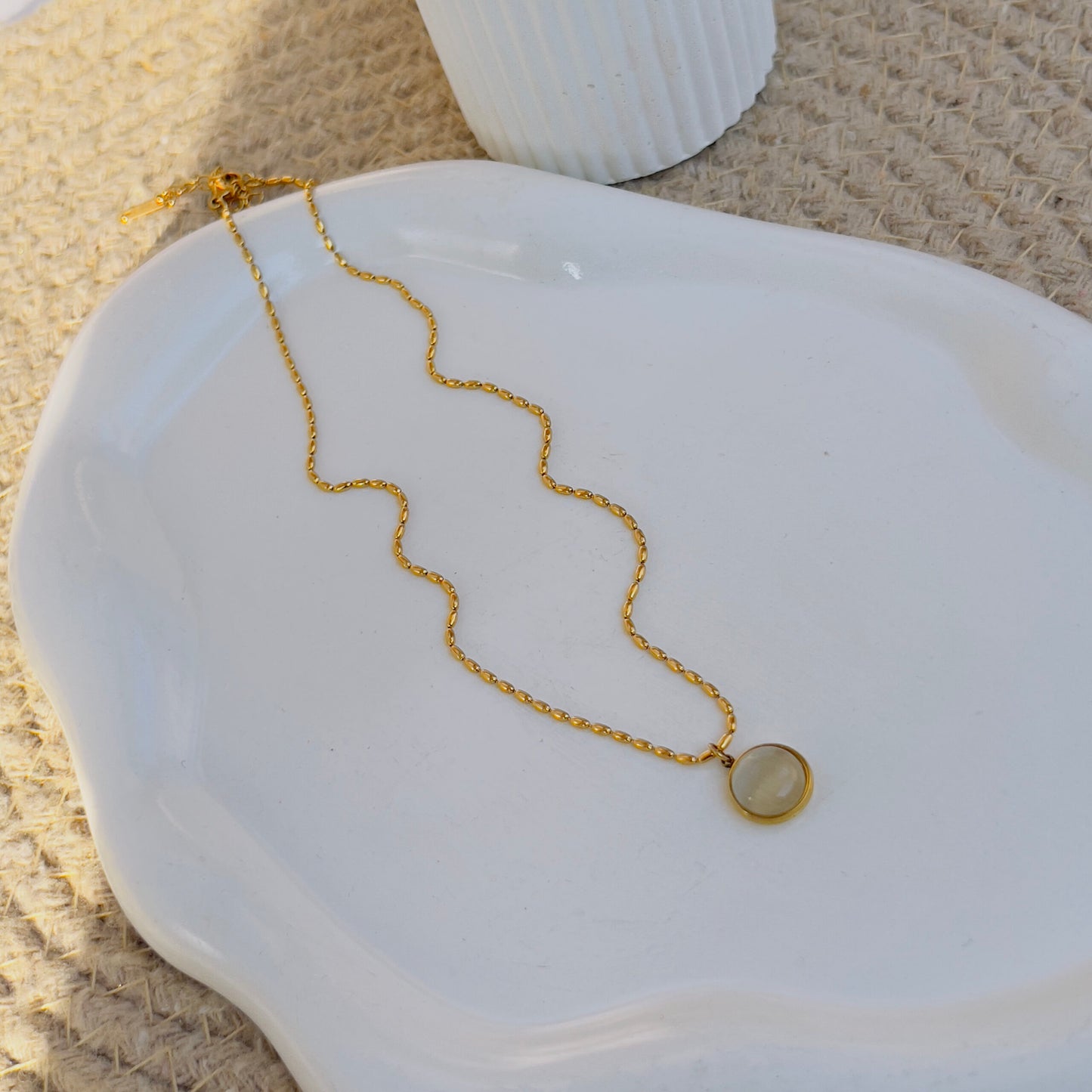 Jade stone necklace