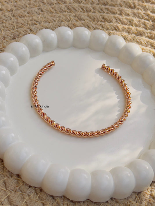 Rope bracelet rose gold plated