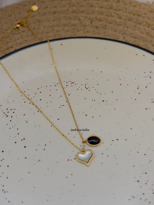 Heart necklace 18k gold plated