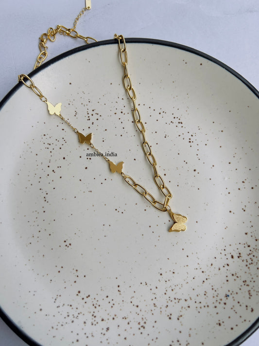 Butterfly link necklace