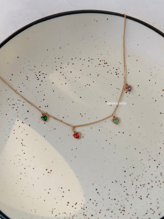 Heart Crystal necklace rose gold