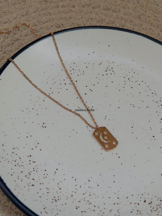 Star with moon necklace