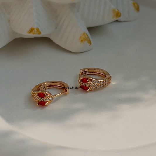 Small red snake earrings