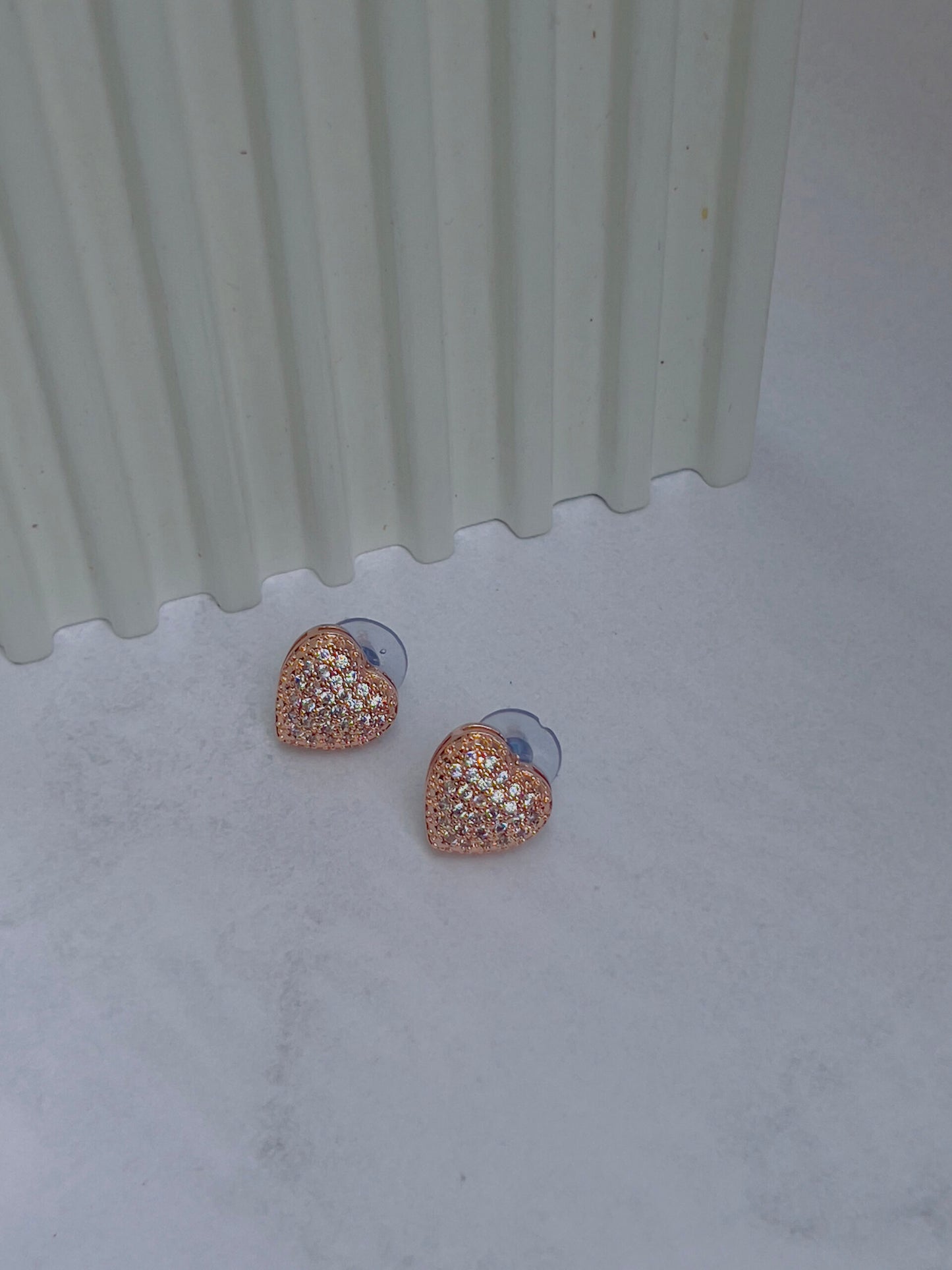 Heart studded earrings