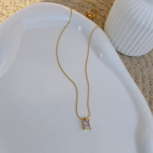 Small white crystal necklace